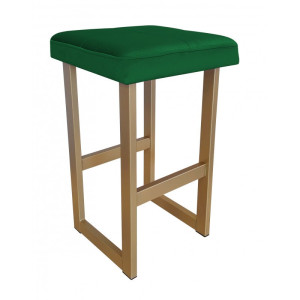 Hoker ALEX krzesło barowe tkanina Welur podstawa metalowa : Kolor Stelaża - Złoty, Kolor tkaniny - VELVET - MG25, Wysokość - 60 cm