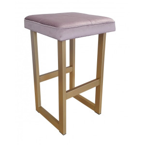 Hoker ALEX krzesło barowe tkanina Welur podstawa metalowa : Kolor Stelaża - Złoty, Kolor tkaniny - VELVET - MG55, Wysokość - 75 cm
