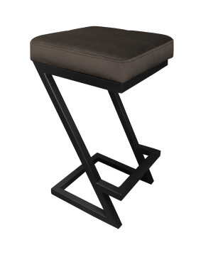Hoker ZETA krzesło barowe tkanina Welur podstawa metalowa LOFT : Kolor Stelaża - Czarny , Kolor tkaniny - VELVET - MG05