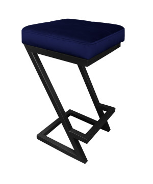 Hoker ZETA krzesło barowe tkanina Welur podstawa metalowa LOFT : Kolor Stelaża - Czarny , Kolor tkaniny - VELVET - MG16