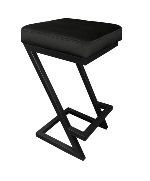 Hoker ZETA krzesło barowe tkanina Welur podstawa metalowa LOFT : Kolor Stelaża - Czarny , Kolor tkaniny - VELVET - MG19