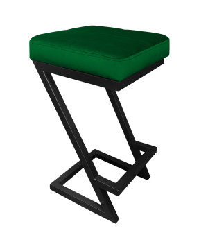 Hoker ZETA krzesło barowe tkanina Welur podstawa metalowa LOFT : Kolor Stelaża - Czarny , Kolor tkaniny - VELVET - MG25