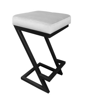 Hoker ZETA krzesło barowe tkanina Welur podstawa metalowa LOFT : Kolor Stelaża - Czarny , Kolor tkaniny - VELVET - MG39
