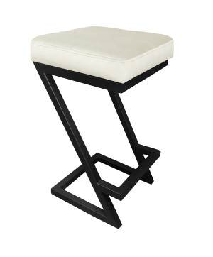 Hoker ZETA krzesło barowe tkanina Welur podstawa metalowa LOFT : Kolor Stelaża - Czarny , Kolor tkaniny - VELVET - MG50
