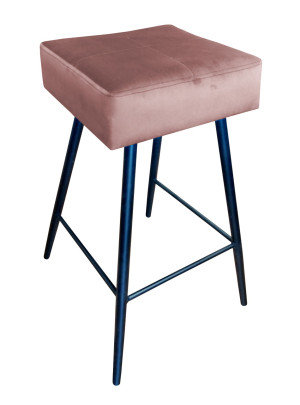 Hoker MAX krzesło barowe tkanina Welur podstawa metalowa : Kolor nogi - Czarna stożek, Kolor tkaniny - VELVET - MG58, Typ siedziska - Siedzisko stałe