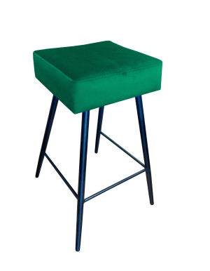Hoker MAX krzesło barowe tkanina Welur podstawa metalowa : Kolor nogi - Czarna stożek, Kolor tkaniny - VELVET - MG25, Typ siedziska - Siedzisko stałe