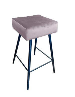 Hoker MAX krzesło barowe tkanina Welur podstawa metalowa : Kolor nogi - Czarna stożek, Kolor tkaniny - VELVET - MG55, Typ siedziska - Siedzisko stałe