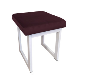 Taboret SOLID tkanina Welur stelaż metalowy STOŁEK LOFT : Kolor Stelaża - Biały, Kolor tkaniny - VELVET - MG02, Typ tkaniny - Velvet, Wysokość - 45 cm