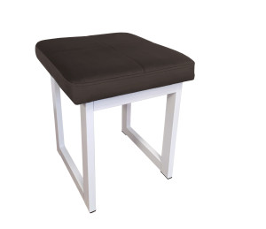 Taboret SOLID tkanina Welur stelaż metalowy STOŁEK LOFT : Kolor Stelaża - Biały, Kolor tkaniny - VELVET - MG05, Typ tkaniny - Velvet, Wysokość - 45 cm