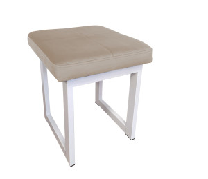 Taboret SOLID tkanina Welur stelaż metalowy STOŁEK LOFT : Kolor Stelaża - Biały, Kolor tkaniny - VELVET - MG09, Typ tkaniny - Velvet, Wysokość - 45 cm
