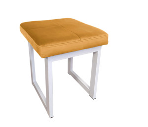 Taboret SOLID tkanina Welur stelaż metalowy STOŁEK LOFT : Kolor Stelaża - Biały, Kolor tkaniny - VELVET - MG15, Typ tkaniny - Velvet, Wysokość - 45 cm