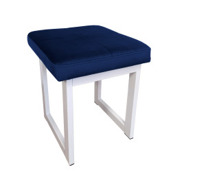 Taboret SOLID tkanina Welur stelaż metalowy STOŁEK LOFT : Kolor Stelaża - Biały, Kolor tkaniny - VELVET - MG16, Typ tkaniny - Velvet, Wysokość - 45 cm