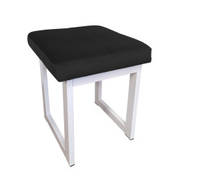 Taboret SOLID tkanina Welur stelaż metalowy STOŁEK LOFT : Kolor Stelaża - Biały, Kolor tkaniny - VELVET - MG19, Typ tkaniny - Velvet, Wysokość - 45 cm
