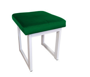 Taboret SOLID tkanina Welur stelaż metalowy STOŁEK LOFT : Kolor Stelaża - Biały, Kolor tkaniny - VELVET - MG25, Typ tkaniny - Velvet, Wysokość - 45 cm