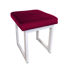 Taboret SOLID tkanina Welur stelaż metalowy STOŁEK LOFT : Kolor Stelaża - Biały, Kolor tkaniny - VELVET - MG31, Typ tkaniny - Velvet, Wysokość - 45 cm
