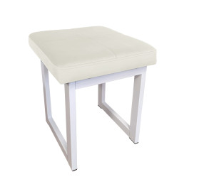 Taboret SOLID tkanina Welur stelaż metalowy STOŁEK LOFT : Kolor Stelaża - Biały, Kolor tkaniny - VELVET - MG50, Typ tkaniny - Velvet, Wysokość - 45 cm