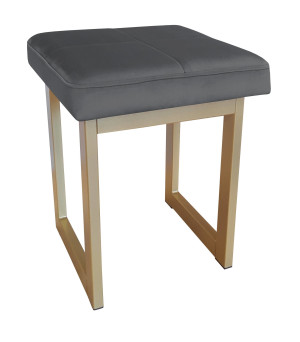 Taboret SOLID tkanina Welur stelaż metalowy STOŁEK LOFT : Kolor Stelaża - Złoty, Kolor tkaniny - VELVET - BL14, Typ tkaniny - Velvet, Wysokość - 45 cm