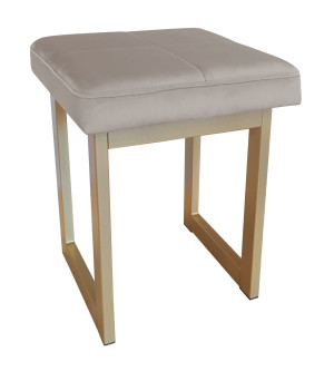 Taboret SOLID tkanina Welur stelaż metalowy STOŁEK LOFT : Kolor Stelaża - Złoty, Kolor tkaniny - VELVET - MG09, Typ tkaniny - Velvet, Wysokość - 45 cm