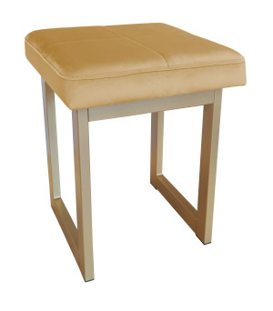 Taboret SOLID tkanina Welur stelaż metalowy STOŁEK LOFT : Kolor Stelaża - Złoty, Kolor tkaniny - VELVET - MG15, Typ tkaniny - Velvet, Wysokość - 45 cm