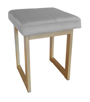 Taboret SOLID tkanina Welur stelaż metalowy STOŁEK LOFT : Kolor Stelaża - Złoty, Kolor tkaniny - VELVET - MG17, Typ tkaniny - Velvet, Wysokość - 45 cm