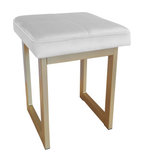 Taboret SOLID tkanina Welur stelaż metalowy STOŁEK LOFT : Kolor Stelaża - Złoty, Kolor tkaniny - VELVET - MG39, Typ tkaniny - Velvet, Wysokość - 45 cm