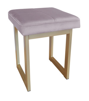 Taboret SOLID tkanina Welur stelaż metalowy STOŁEK LOFT : Kolor Stelaża - Złoty, Kolor tkaniny - VELVET - MG55, Typ tkaniny - Velvet, Wysokość - 45 cm