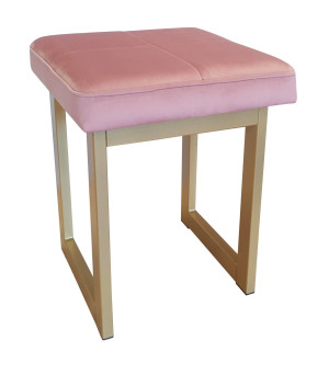 Taboret SOLID tkanina Welur stelaż metalowy STOŁEK LOFT : Kolor Stelaża - Złoty, Kolor tkaniny - VELVET - MG58, Typ tkaniny - Velvet, Wysokość - 45 cm