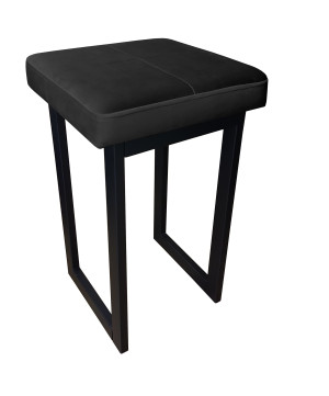 Taboret SOLID tkanina Welur stelaż metalowy STOŁEK LOFT : Kolor Stelaża - Czarny , Kolor tkaniny - VELVET - MG19, Typ tkaniny - Velvet, Wysokość - 45 cm