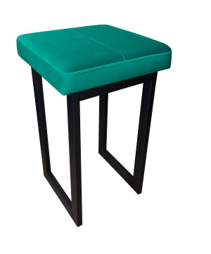 Taboret SOLID tkanina Welur stelaż metalowy STOŁEK LOFT : Kolor Stelaża - Czarny , Kolor tkaniny - VELVET - MG20, Typ tkaniny - Velvet, Wysokość - 45 cm
