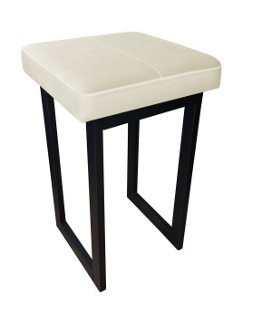 Taboret SOLID tkanina Welur stelaż metalowy STOŁEK LOFT : Kolor Stelaża - Czarny , Kolor tkaniny - VELVET - MG50, Typ tkaniny - Velvet, Wysokość - 45 cm
