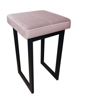 Taboret SOLID tkanina Welur stelaż metalowy STOŁEK LOFT : Kolor Stelaża - Czarny , Kolor tkaniny - VELVET - MG55, Typ tkaniny - Velvet, Wysokość - 45 cm