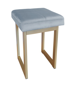 Taboret SOLID tkanina Welur stelaż metalowy STOŁEK LOFT : Kolor Stelaża - Złoty, Kolor tkaniny - VELVET - BL06, Typ tkaniny - Velvet, Wysokość - 60 cm