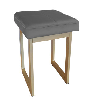 Taboret SOLID tkanina Welur stelaż metalowy STOŁEK LOFT : Kolor Stelaża - Złoty, Kolor tkaniny - VELVET - BL14, Typ tkaniny - Velvet, Wysokość - 60 cm