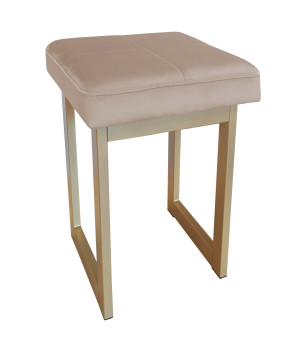 Taboret SOLID tkanina Welur stelaż metalowy STOŁEK LOFT : Kolor Stelaża - Złoty, Kolor tkaniny - VELVET - MG06, Typ tkaniny - Velvet, Wysokość - 60 cm
