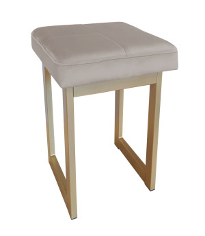 Taboret SOLID tkanina Welur stelaż metalowy STOŁEK LOFT : Kolor Stelaża - Złoty, Kolor tkaniny - VELVET - MG09, Typ tkaniny - Velvet, Wysokość - 60 cm