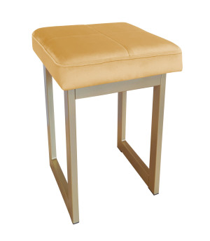Taboret SOLID tkanina Welur stelaż metalowy STOŁEK LOFT : Kolor Stelaża - Złoty, Kolor tkaniny - VELVET - MG15, Typ tkaniny - Velvet, Wysokość - 60 cm