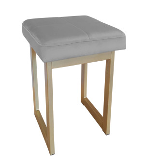 Taboret SOLID tkanina Welur stelaż metalowy STOŁEK LOFT : Kolor Stelaża - Złoty, Kolor tkaniny - VELVET - MG17, Typ tkaniny - Velvet, Wysokość - 60 cm