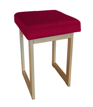 Taboret SOLID tkanina Welur stelaż metalowy STOŁEK LOFT : Kolor Stelaża - Złoty, Kolor tkaniny - VELVET - MG31, Typ tkaniny - Velvet, Wysokość - 60 cm