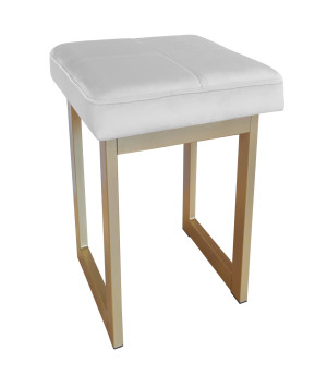 Taboret SOLID tkanina Welur stelaż metalowy STOŁEK LOFT : Kolor Stelaża - Złoty, Kolor tkaniny - VELVET - MG39, Typ tkaniny - Velvet, Wysokość - 60 cm