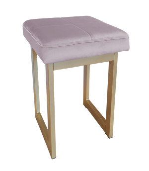 Taboret SOLID tkanina Welur stelaż metalowy STOŁEK LOFT : Kolor Stelaża - Złoty, Kolor tkaniny - VELVET - MG55, Typ tkaniny - Velvet, Wysokość - 60 cm