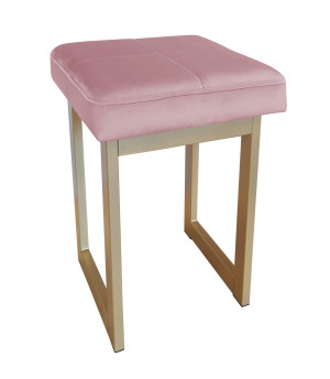 Taboret SOLID tkanina Welur stelaż metalowy STOŁEK LOFT : Kolor Stelaża - Złoty, Kolor tkaniny - VELVET - MG58, Typ tkaniny - Velvet, Wysokość - 60 cm