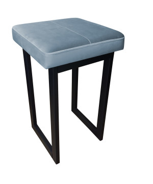 Taboret SOLID tkanina Welur stelaż metalowy STOŁEK LOFT : Kolor Stelaża - Czarny , Kolor tkaniny - VELVET - BL06, Typ tkaniny - Velvet, Wysokość - 60 cm