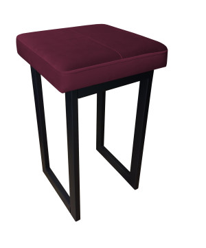 Taboret SOLID tkanina Welur stelaż metalowy STOŁEK LOFT : Kolor Stelaża - Czarny , Kolor tkaniny - VELVET - MG02, Typ tkaniny - Velvet, Wysokość - 60 cm
