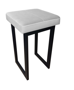 Taboret SOLID tkanina Welur stelaż metalowy STOŁEK LOFT : Kolor Stelaża - Czarny , Kolor tkaniny - VELVET - MG39, Typ tkaniny - Velvet, Wysokość - 60 cm