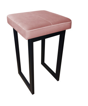 Taboret SOLID tkanina Welur stelaż metalowy STOŁEK LOFT : Kolor Stelaża - Czarny , Kolor tkaniny - VELVET - MG58, Typ tkaniny - Velvet, Wysokość - 60 cm