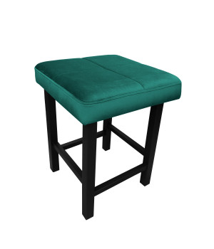 Taboret KLASYK tkanina Welur stelaż metalowy : Kolor Stelaża - Czarny , Kolor tkaniny - VELVET - MG20, Typ tkaniny - Velvet, Wysokość - 45 cm