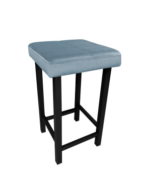 Taboret KLASYK tkanina Welur stelaż metalowy : Kolor Stelaża - Czarny , Kolor tkaniny - VELVET - BL06, Typ tkaniny - Velvet, Wysokość - 60 cm