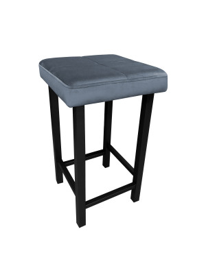 Taboret KLASYK tkanina Welur stelaż metalowy : Kolor Stelaża - Czarny , Kolor tkaniny - VELVET - BL14, Typ tkaniny - Velvet, Wysokość - 60 cm