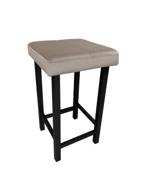 Taboret KLASYK tkanina Welur stelaż metalowy : Kolor Stelaża - Czarny , Kolor tkaniny - VELVET - MG09, Typ tkaniny - Velvet, Wysokość - 60 cm
