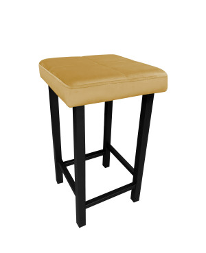 Taboret KLASYK tkanina Welur stelaż metalowy : Kolor Stelaża - Czarny , Kolor tkaniny - VELVET - MG15, Typ tkaniny - Velvet, Wysokość - 60 cm